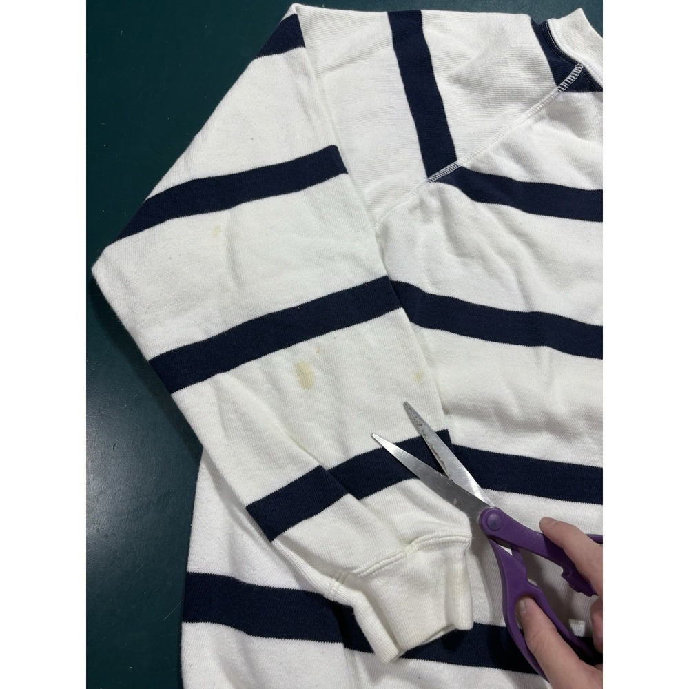 Vtg United Colors of Benetton Striped Crewneck Sweatshirt Large Italy 80s 90s - Picture 8 of 14